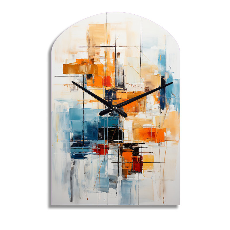 Horloge murale arquée moderne Mid Century, Grand