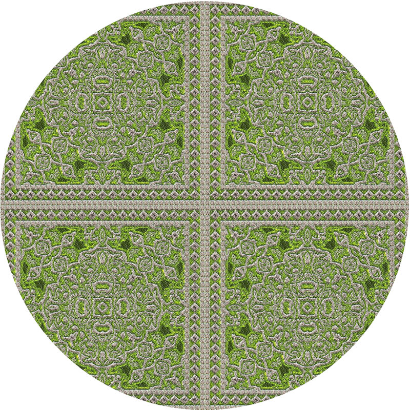 Damask Indoor Rug, Round 8'
