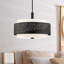 Lustre tambour 4 lumières à abat-jour Bevil