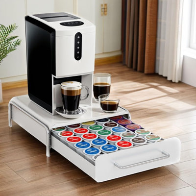 K Cup Holder Drawer, Compatible With K-Cups, 30 Pods Capacity, K Pod Drawer Organizer For Countertop, Coffee Machine Base. (White) -  FAST APPLIANCES LLC, ZXB0CMDFPDMR