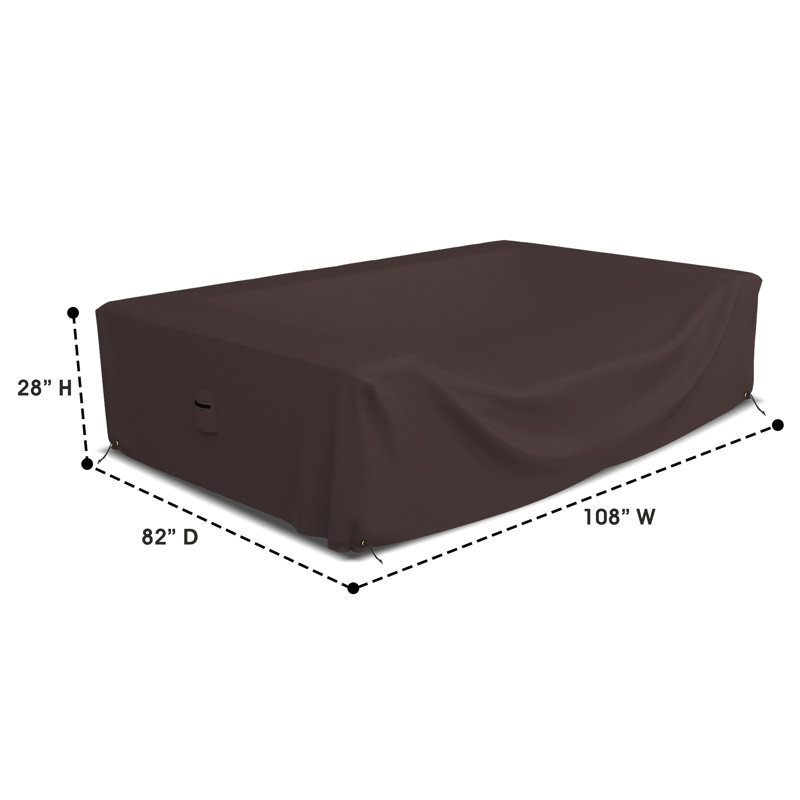 Outdoor Cover, 71.1cm H x 274.3cm W x 208.3cm D, Coffee