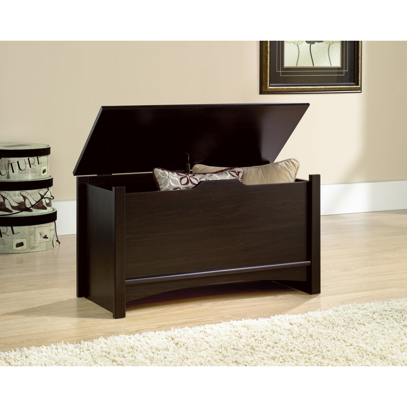 Shoal Creek Dark Wood Storage Chest with Lid Stay Safety