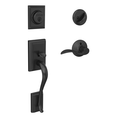 Addison Handleset with Deadbolt and Accent Door Lever and Rosette