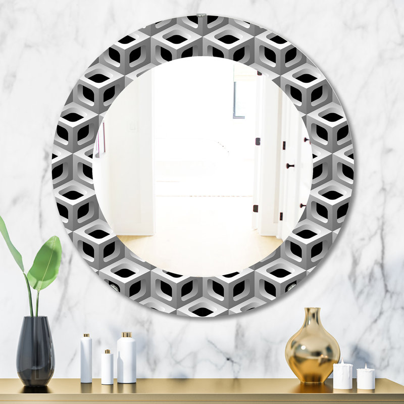 Miroir mural scandinave 6 Mid-Century, H 23,6 po x l 23,6 po