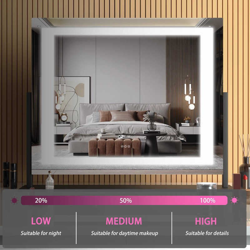 Miroirs de salle de bain et de salle de bain Brodowsky, Noir, 24,2 po x 19,7 po