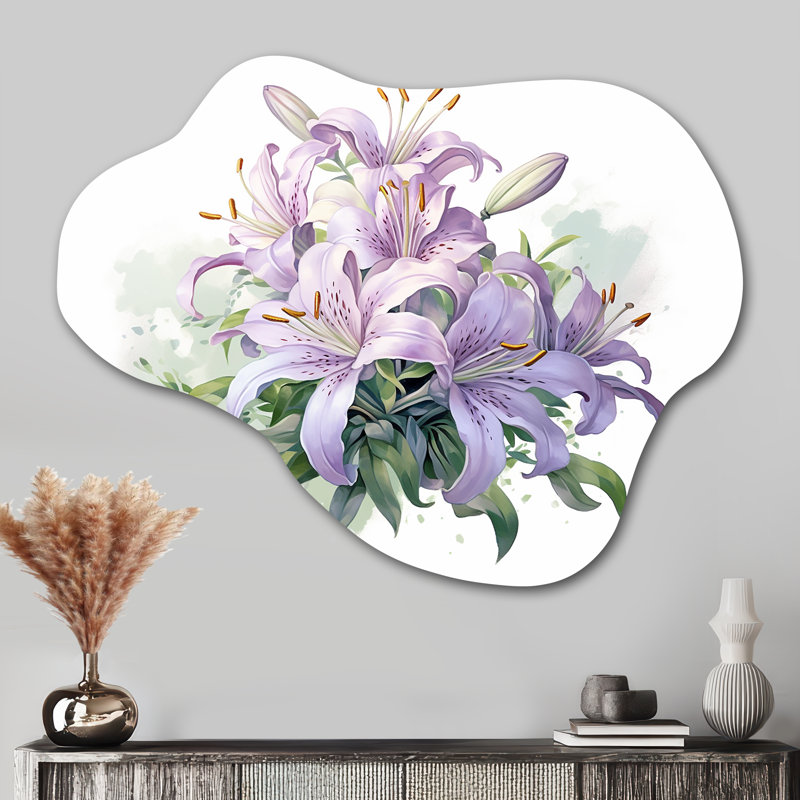 Gadd - Art mural floral asymétrique en métal, sculpture murale en métal nuage, H 27 po x l 35 po