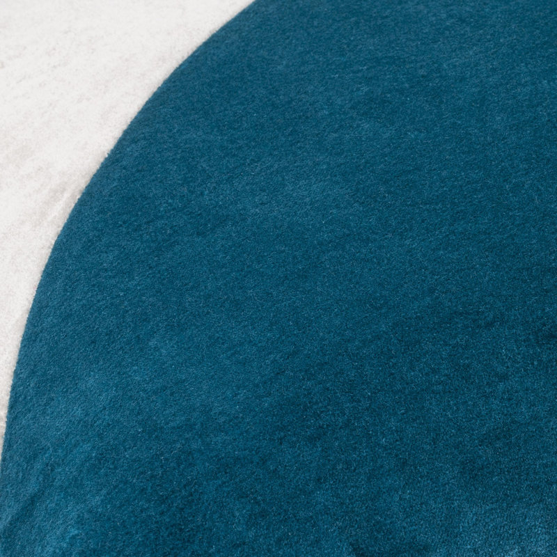 Coussin en coton Denny Edgar, H 22 po x l 22 po, Housse de coussin seulement - sans coussin, Bleu