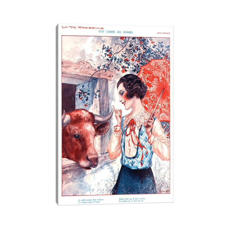 1920s La Vie Parisienne Magazine Cover - Print on Canvas, Wrapped Canvas, 66.04cm H x 45.72cm W x 1.91cm D