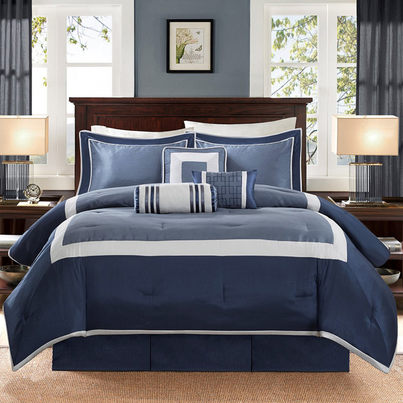 7 Piece Comforter Set Navy