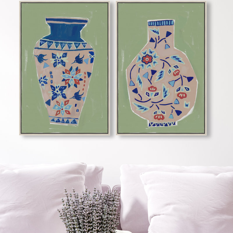 Heirloom Vase Set Set by Oliver Gal, 25" H x 17" W, Silver Floater Frame