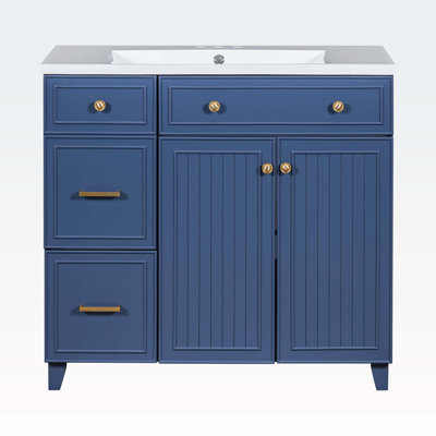Finzer 18'' Single Bathroom Vanity with Ceramic Top