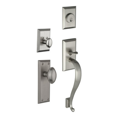 Fifth Avenue Handleset with Single Cylinder Deadbolt and S Grip with Eden Prairie Knob