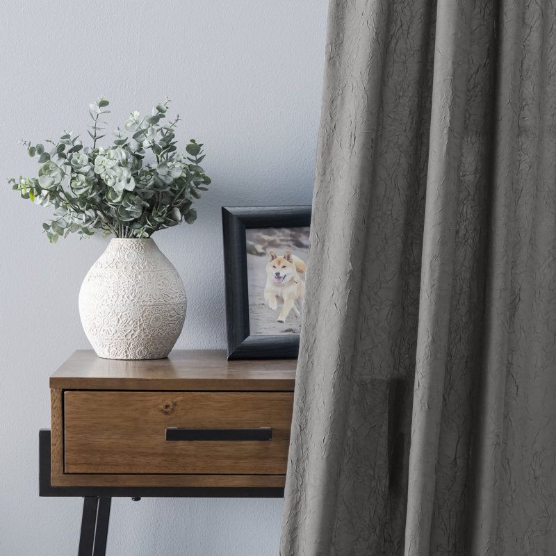 Paulisha Semi Sheer Single Panel, Gray, 48" W x 63" L