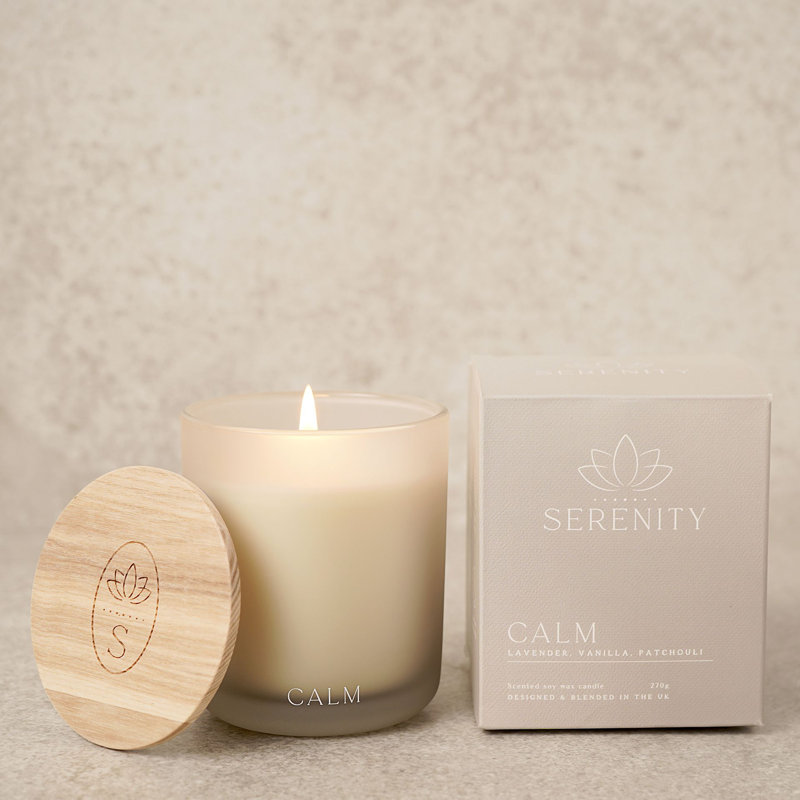 Scented Jar Candle with Glass Holder, 295 oz Jar, 10.5cm x 8.8cm Jar, White