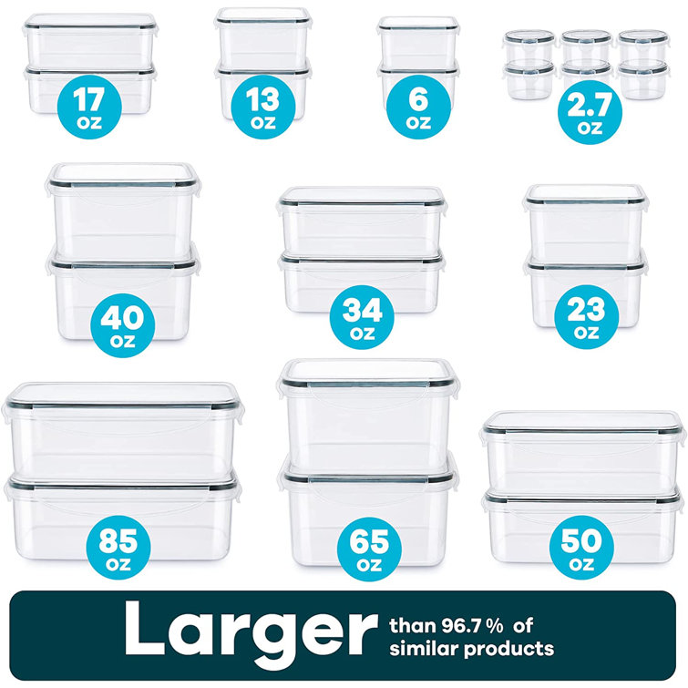 48 oz To Go Food Containers, 50 per Set, 2 Compartments, Microwavable, BPA  Free