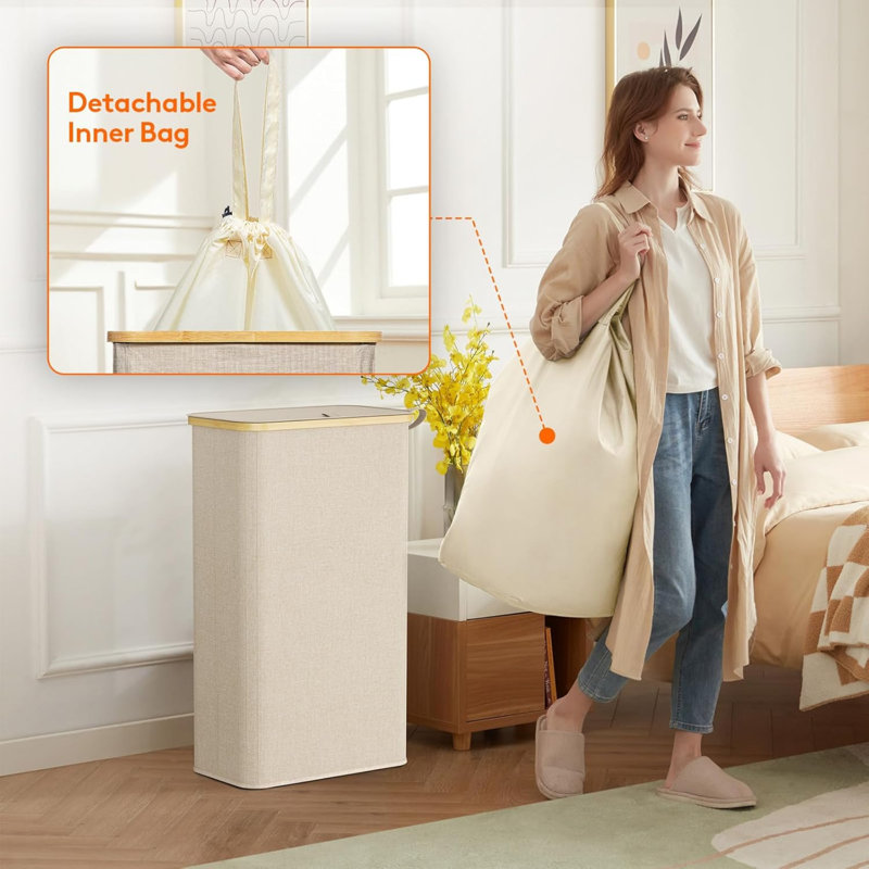 Polyster Laundry Cart, Beige