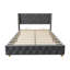 Velvet Upholstered Bed With Slatted Frame And Headboard Button And Rivet Upholstery-32036069-8151819