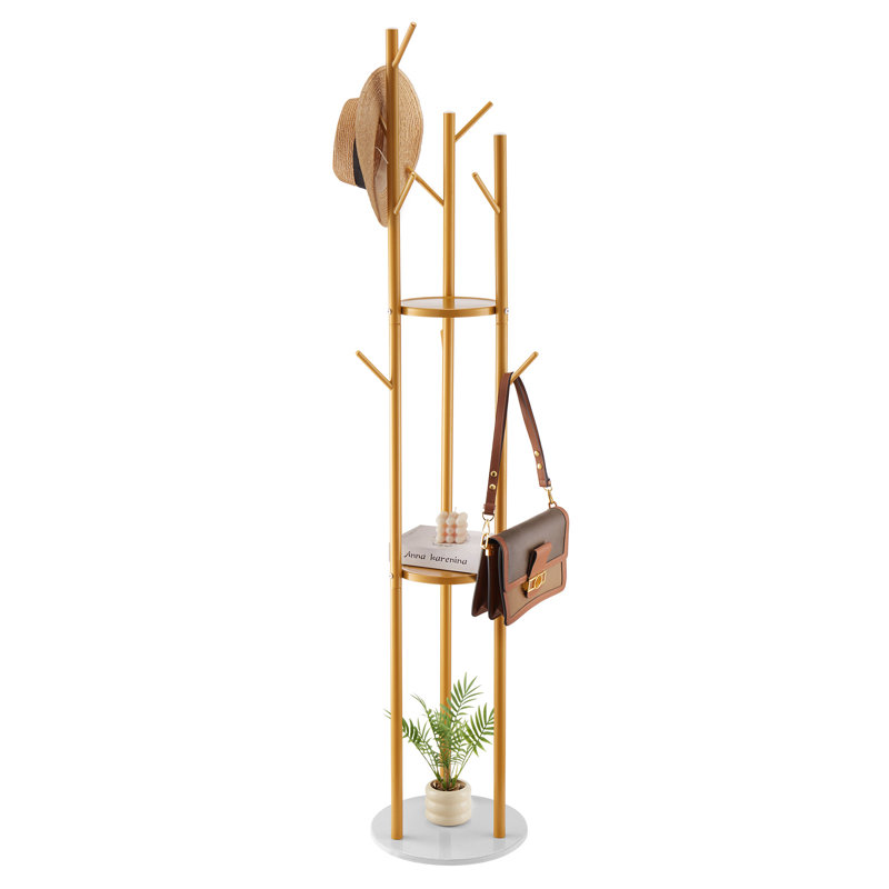 Coat Rack Freestanding Coat Rack Stand with Base & 9 Hooks