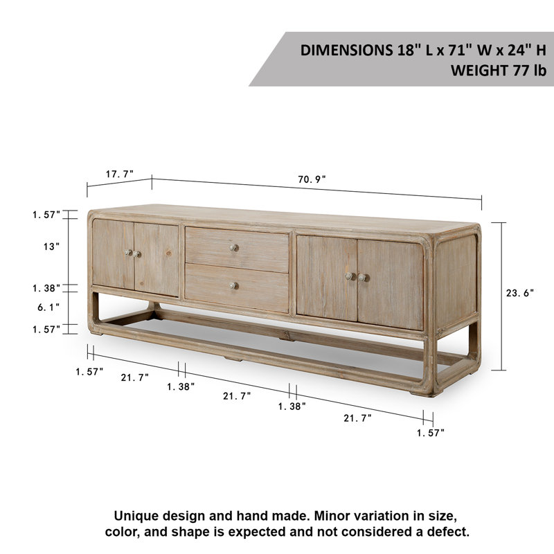 Whitchurch 71'' W Solid Wood Sideboard