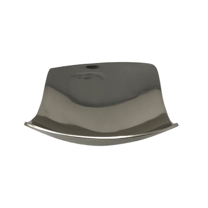 Bol de service à coude en aluminium coulé Gloriann, argent poli, sans danger pour les aliments secs, en forme de U