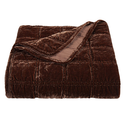 Stella Solid Faux Silk Velvet Double Box Stitch Romantic Western 50x60 inch Throw Blanket