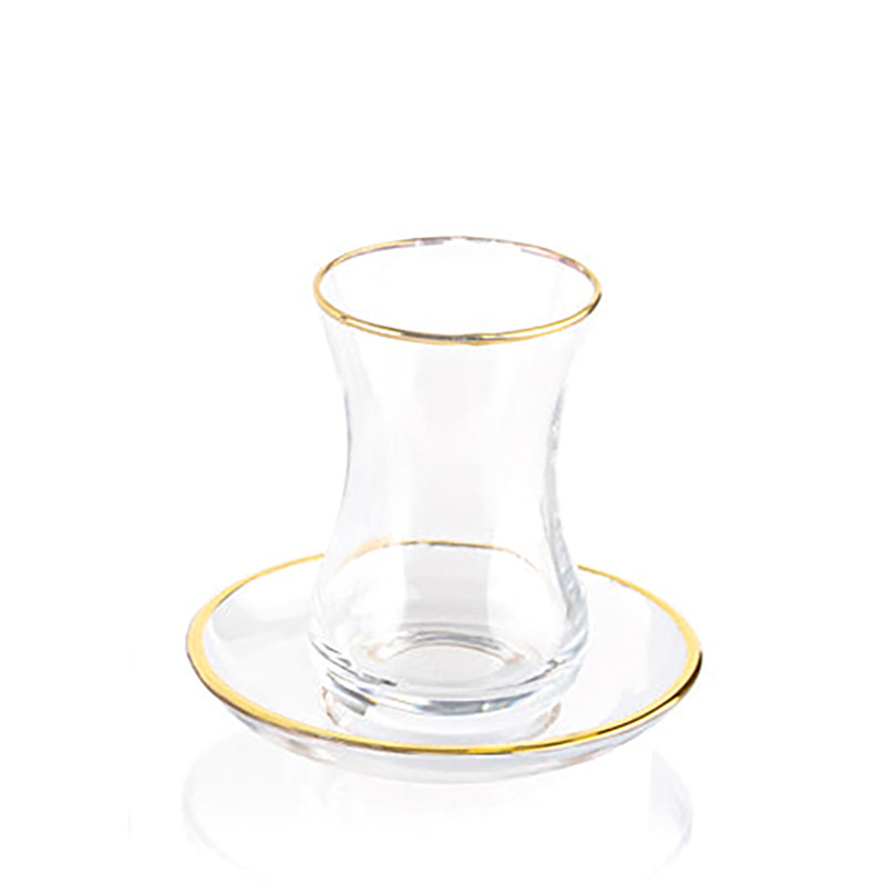 6 tasses à thé Jerode avec garniture dorée, 6 pièces