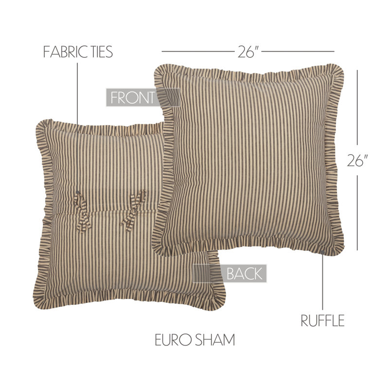 Taie décorative 100% coton Lilia Faust, Crème foncée, noir charbon