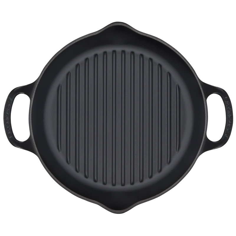 Le Creuset 9.75" Deep Round Grill, Licorice