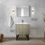 Rustique 30 po Meuble-lavabo large avec comptoir en quartz blanc, robinet en métal, miroir 28 po et comptoir avec robinet Perfidious
