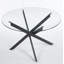 Glass Top Dining Table With Cross Metal Leg