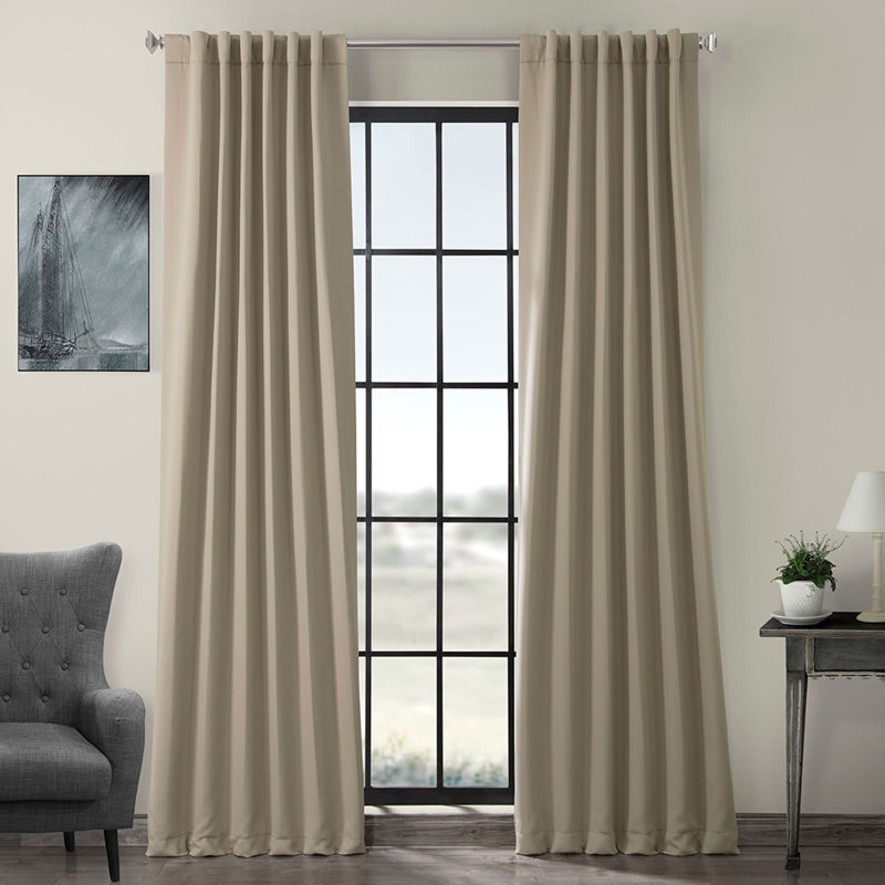 Betria 50" W Polyester Room Darkening Single Panel Curtain, 50" W x 96" L, Classic Taupe