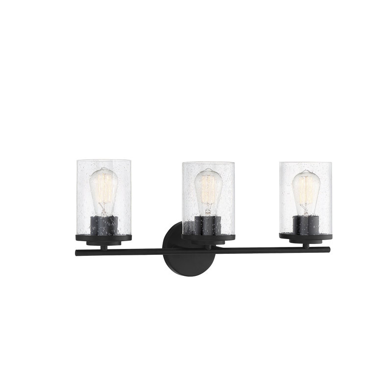 Aileu 3-Light Dimmable Vanity Light in Matte Black, Matte Black