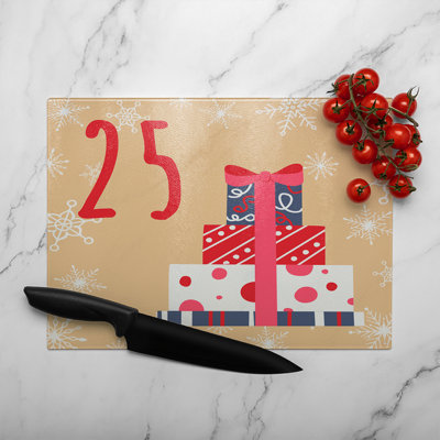 Advent Calendar 25 Days Of Christmas Dining Glass Chopping Board