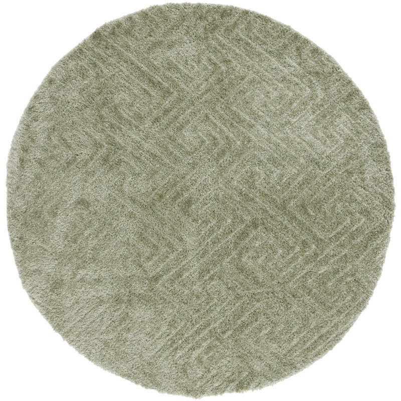 Ninette Shag Performance Geometric Rug, Round 6'7"