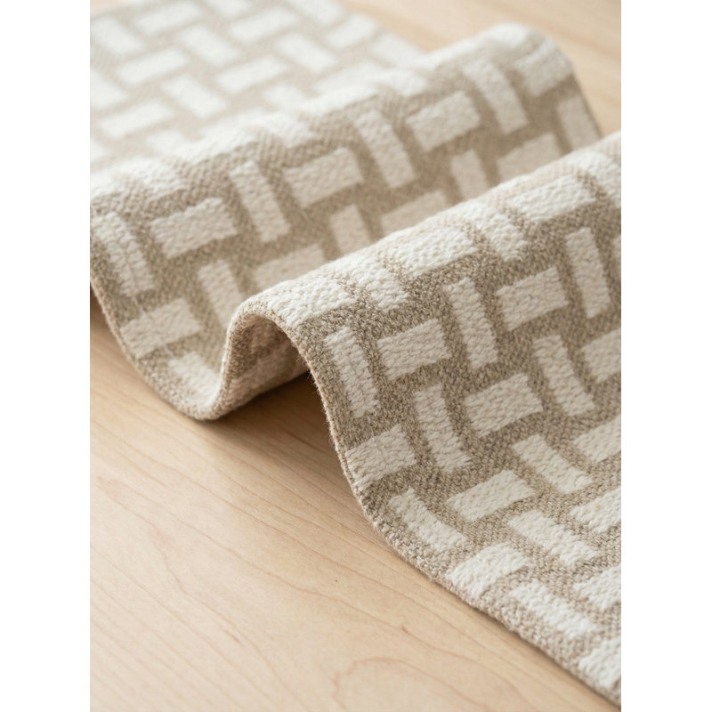 Rustic Beige Ocean Lattice Indoor Outdoor Table Runner 14x72