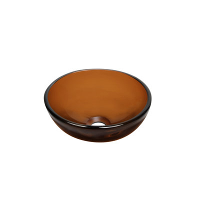 12-inch Glass Circular Vessel Bathroom Sink
