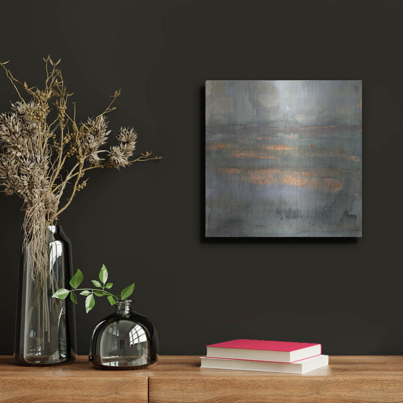 Luxe Metal Art 'Copper Emulsion I' By Victoria Bor " Copper Emulsion I " by Victoria Borges, 12" H x 12" W