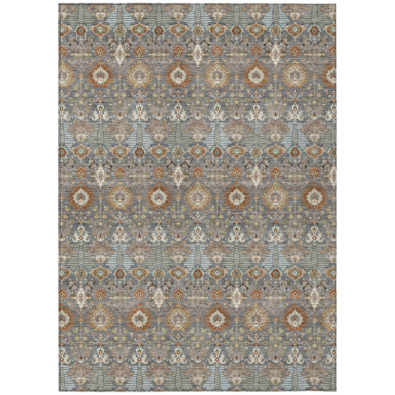 Machine Washable Indoor/Outdoor Brenden ACN2251 Global Rug, Rectangle 9' x 12'