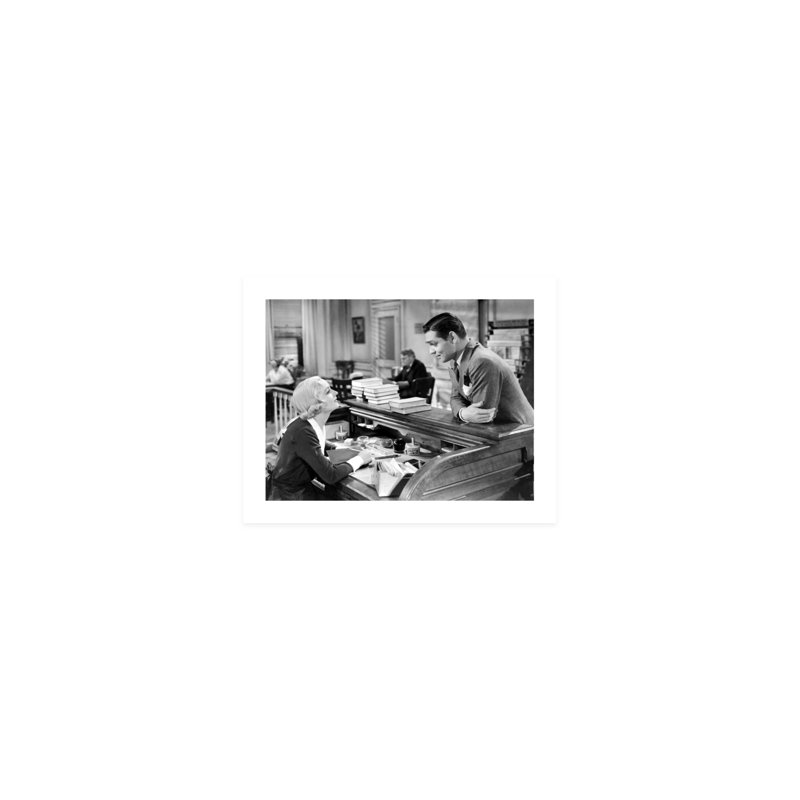Clark Gable parlant face à face avec Carole Lombard - photographie sans cadre, H 8 po x l 10 po