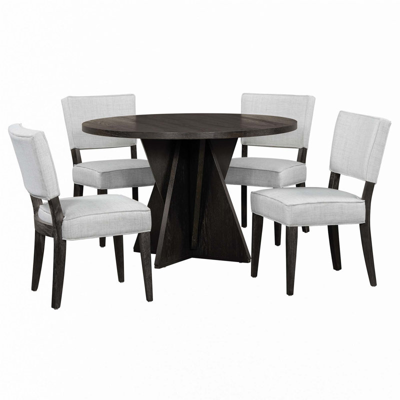 5-Piece Round Dining Table Set For 4, Espresso