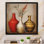 Nature morte avec vase en or rouge et fleurs de blé I - impression