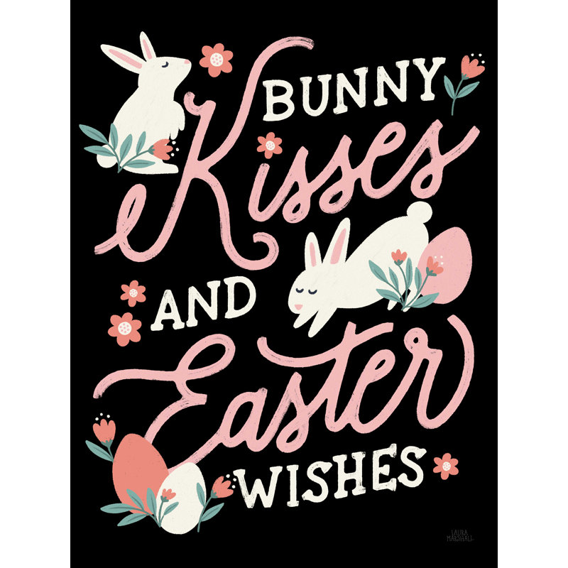Bunny Kisses II - noir, H 16 po x l 12 po