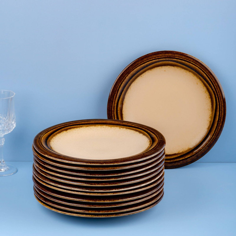 Assiette plate en porcelaine de qualité supérieure SAHara, 9,45 x 9,45 x 0,94 po