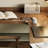 Modern L-Shaped Solid Wood Desk with Bookshelf-2059612776