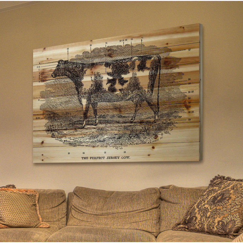 « perfect cow », reproduction d’impression sur bois, 30 po x 45 po