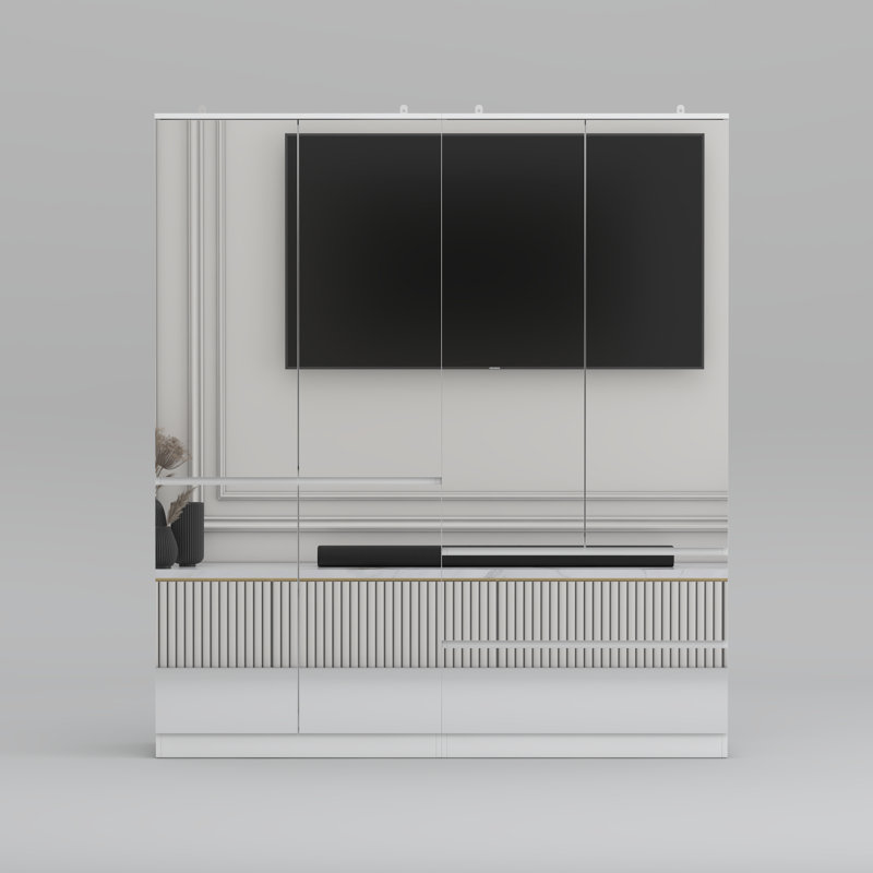 Westlake Elegant Full-Length Mirrored Wardrobe With Dual Compartments And Multiple Drawers