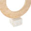 Sculpture abstraite en marbre crème avec base blanche