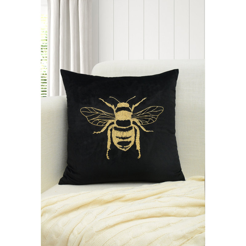 Black and Gold Bee Pillow