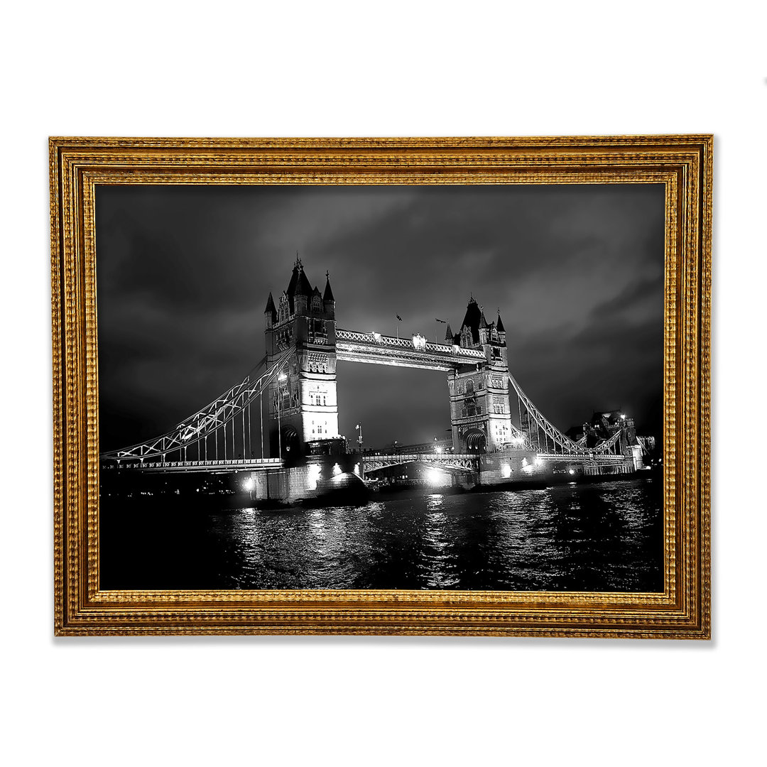 London Bridge bei Nacht B und W - Druck