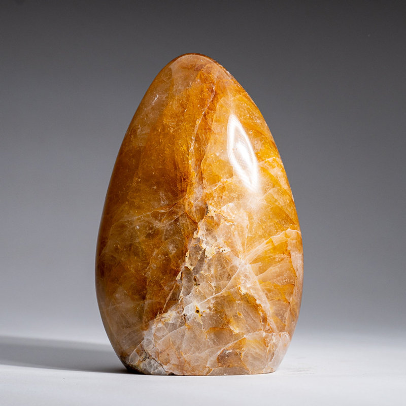 Genuine Polished Lemon Quartz Freeform from Madagascar (1.7 Lbs), 5.5" H x 3.5" W x 2" D